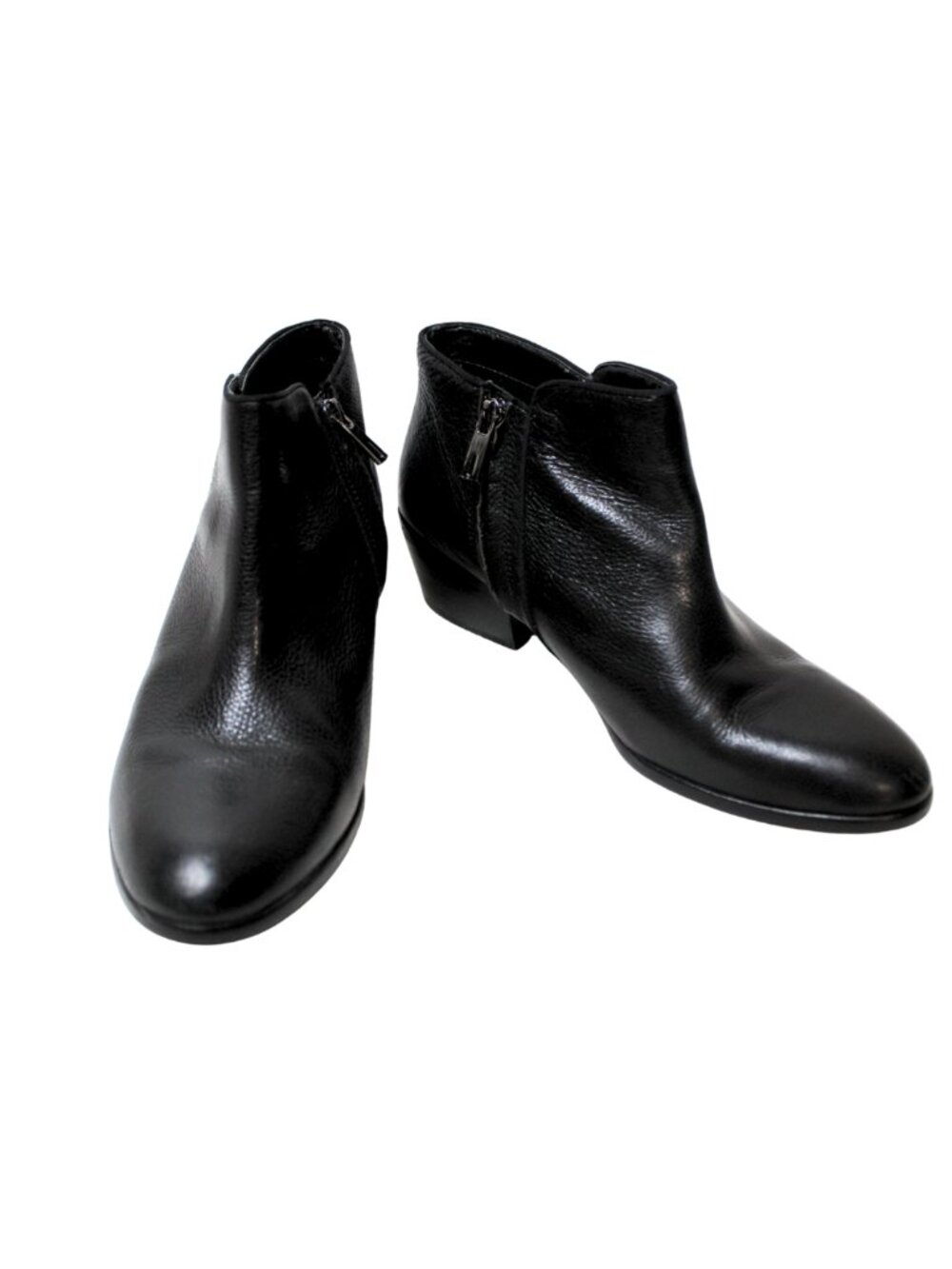 Sam Edelman women's boots size 9 black leather ankle zip almond toe Petty